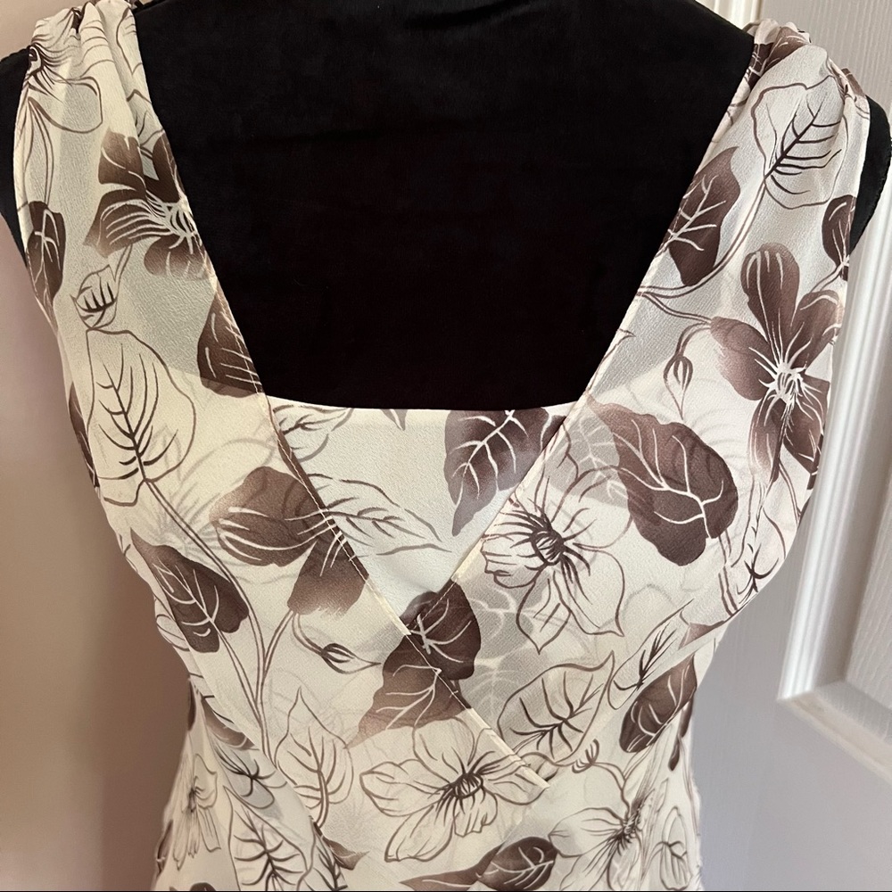 Silk Vintage Y2K Floral Dress Ann Taylor Loft Tank Dress Sz. 0